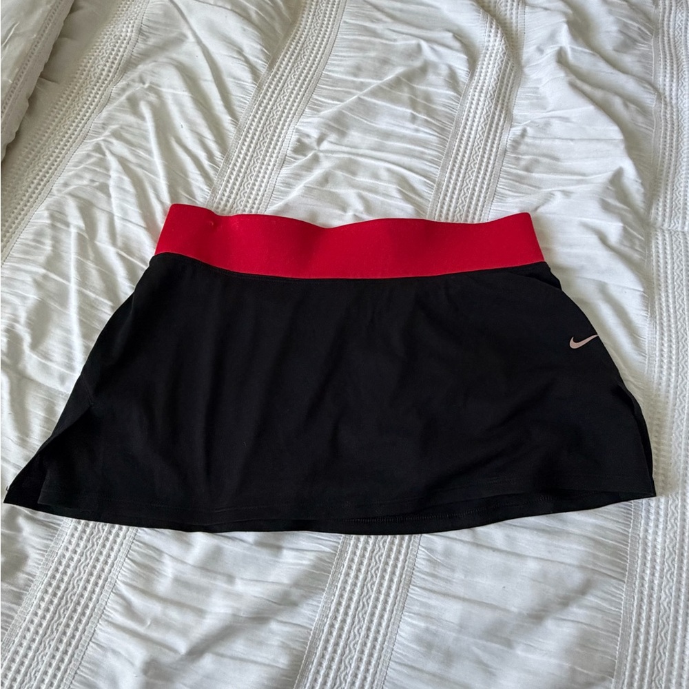 Nike Tennis Skirt with Red Waistband & Red Shorts